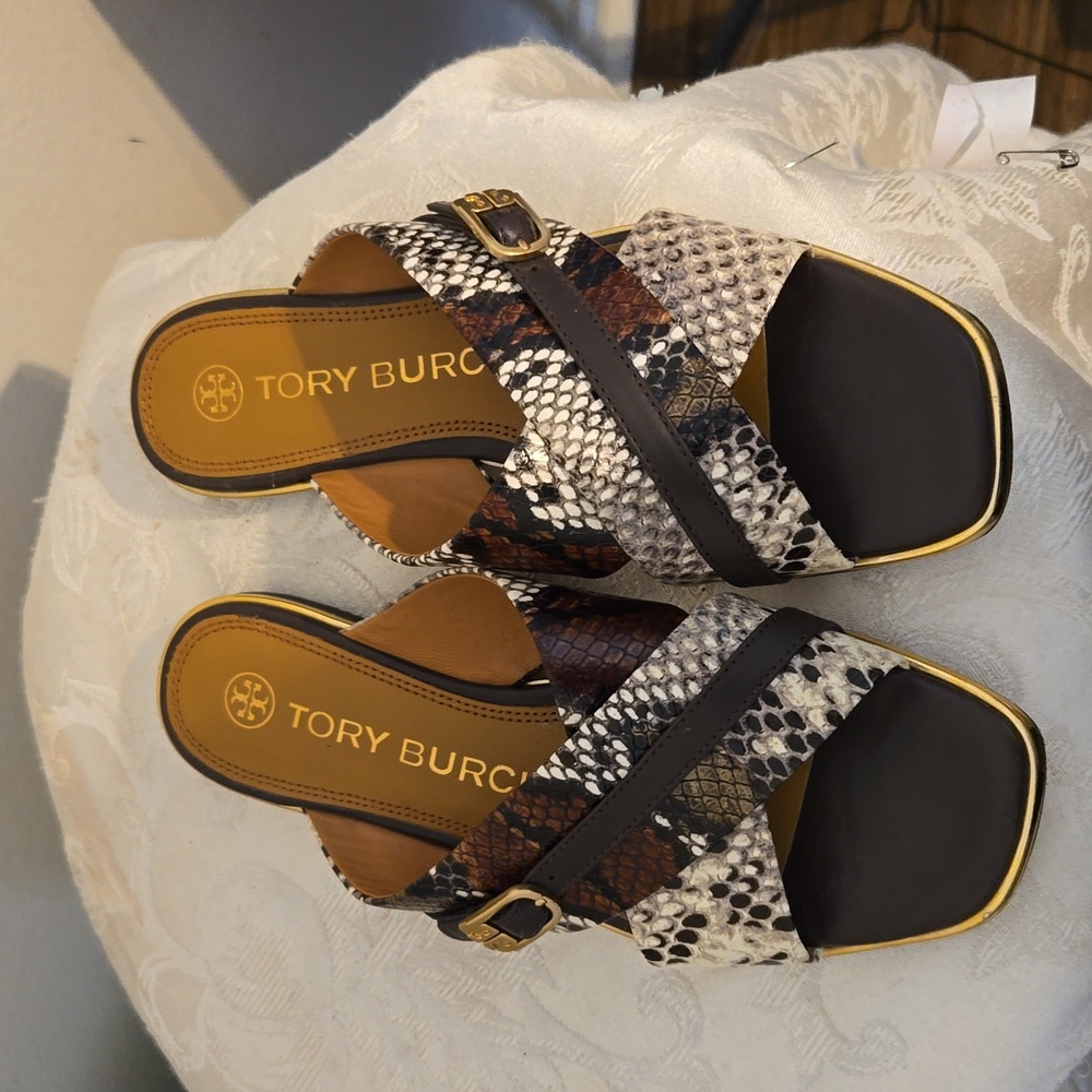 Tory Burch Black and Brown Sandals